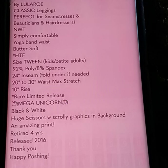 Lularoe leggings black and white scissors ✂️ - Picture 8 of 8